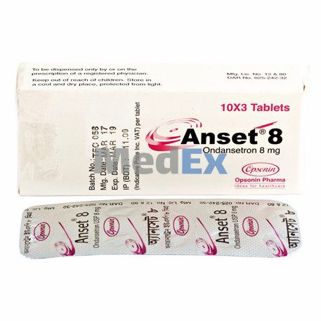 Pack Image of Pack Image: Anset 8 mg Tablet (3 x 14)