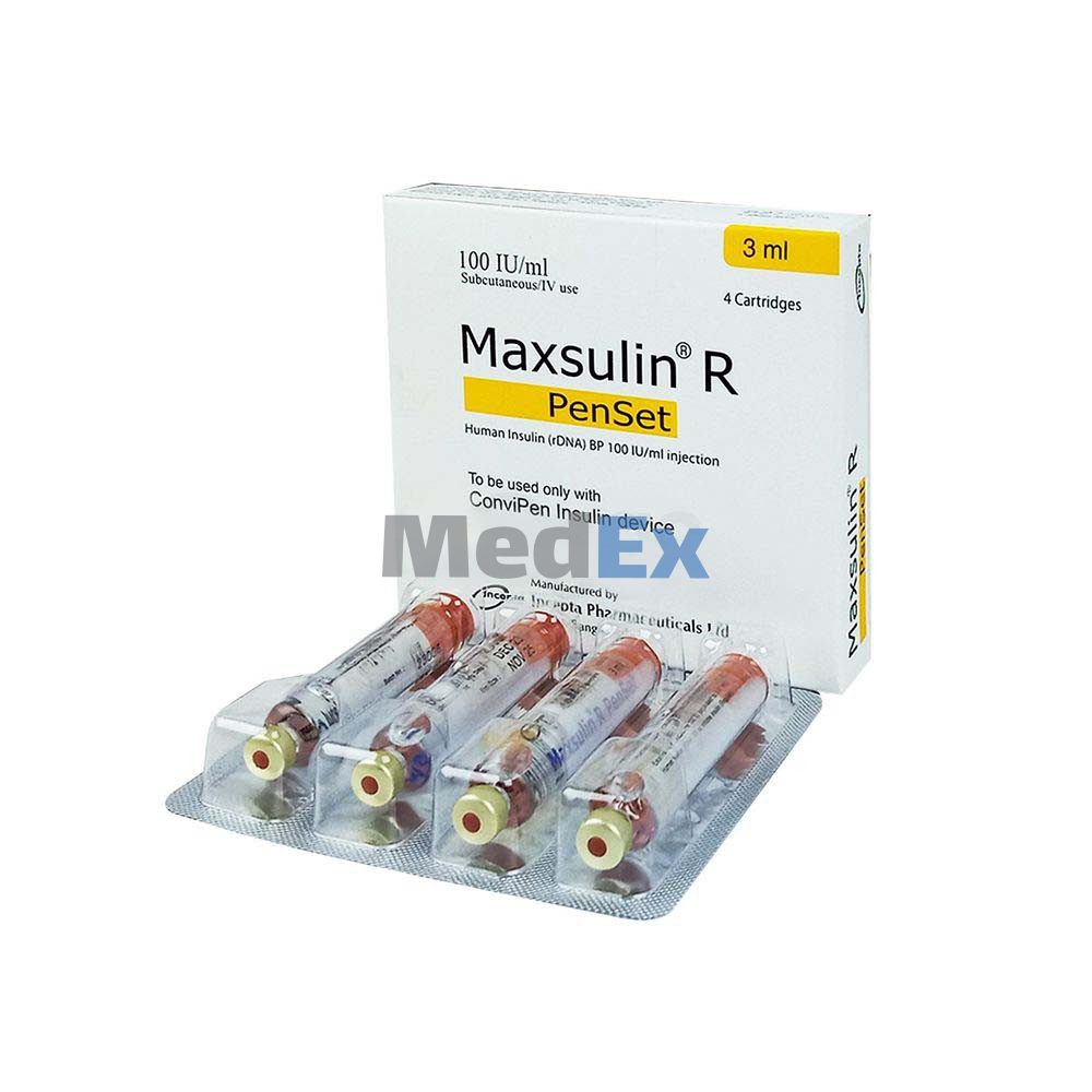 Maxsulin R | 100 IU/ml | Injection | ম্যাকসুলিন আর ১০০ আই ইউ/মি.লি ...