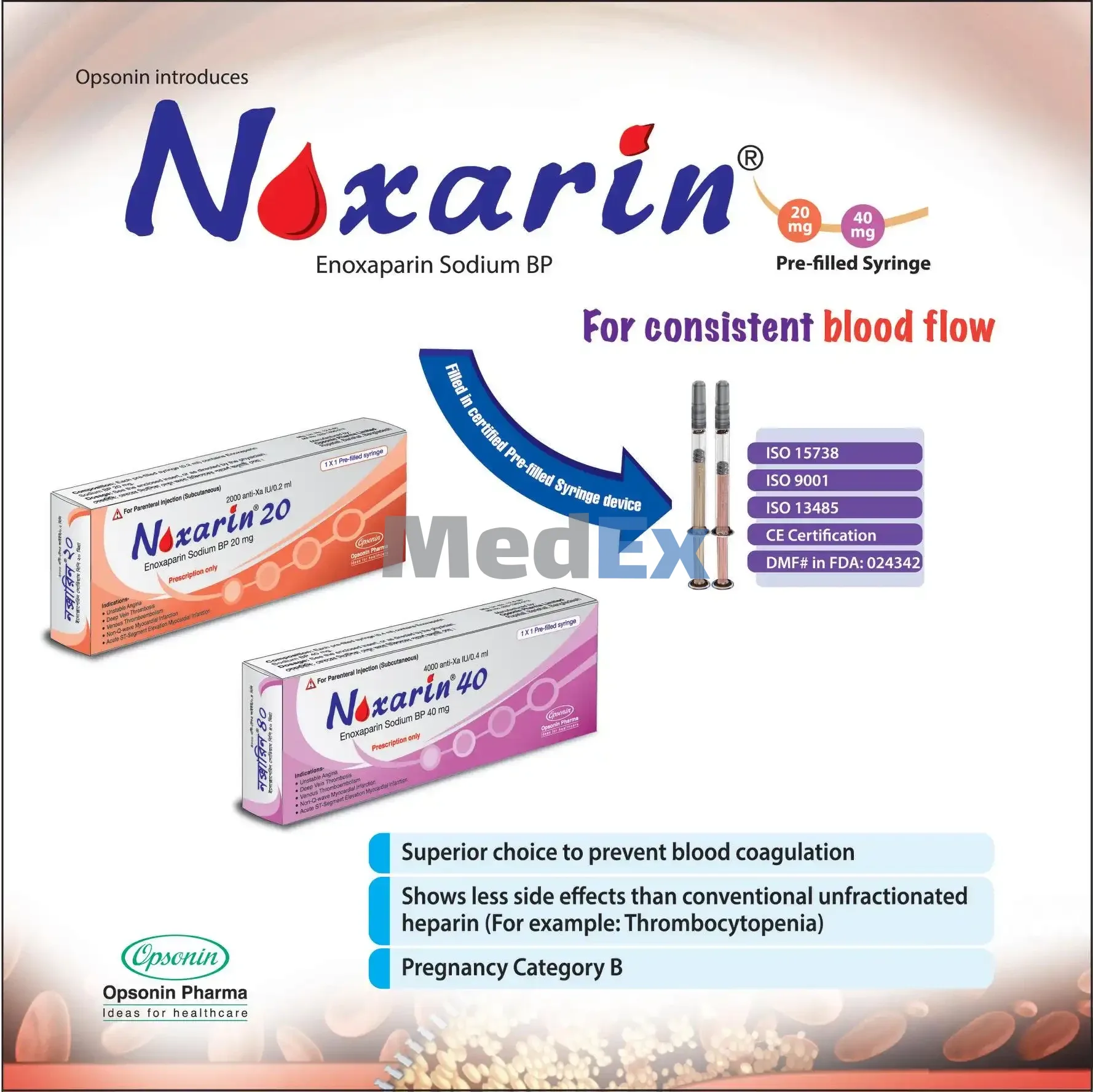 Pack Image of Noxarin 2000 Anti-Xa IU/0.2 ml Injection